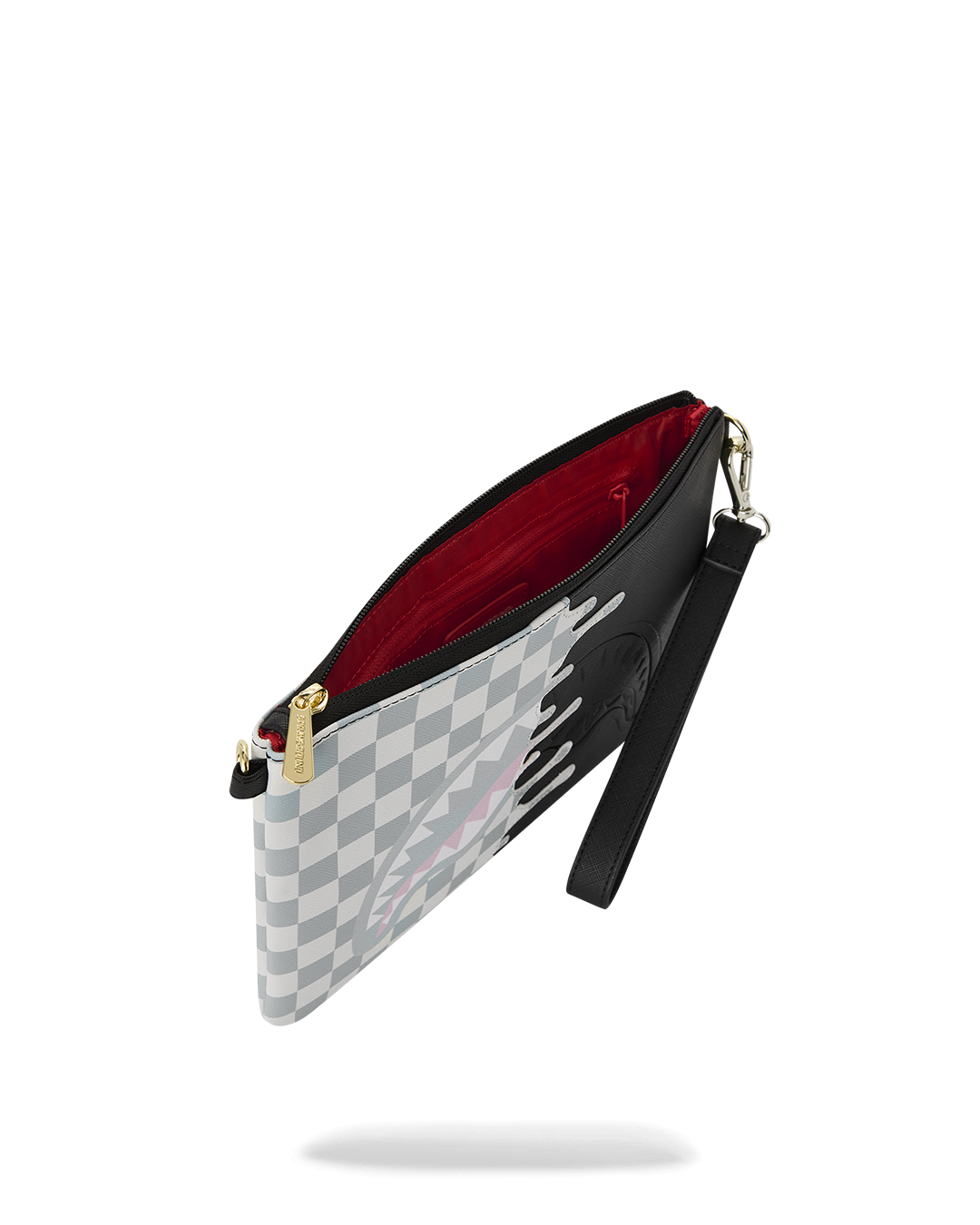 CREAM CHECK UNFINISHED SHARK CROSSBODY POUCHETTE