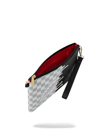 CREAM CHECK UNFINISHED SHARK CROSSBODY POUCHETTE