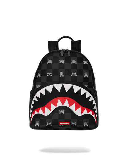 GRAY PEEKING CHARACTER CHECK SAVAGE BACKPACK
