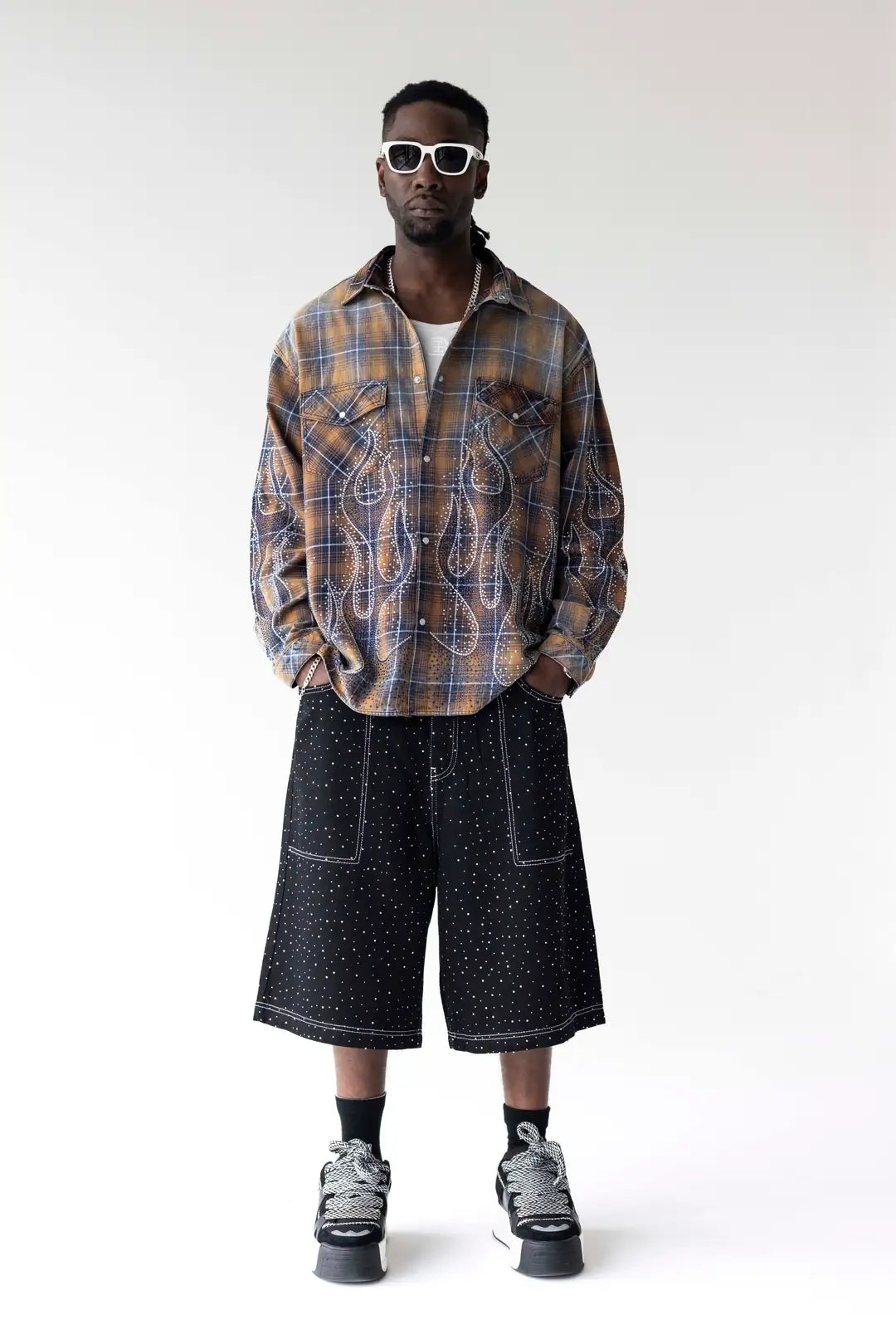 CAMICIA FIAMME MARRONE