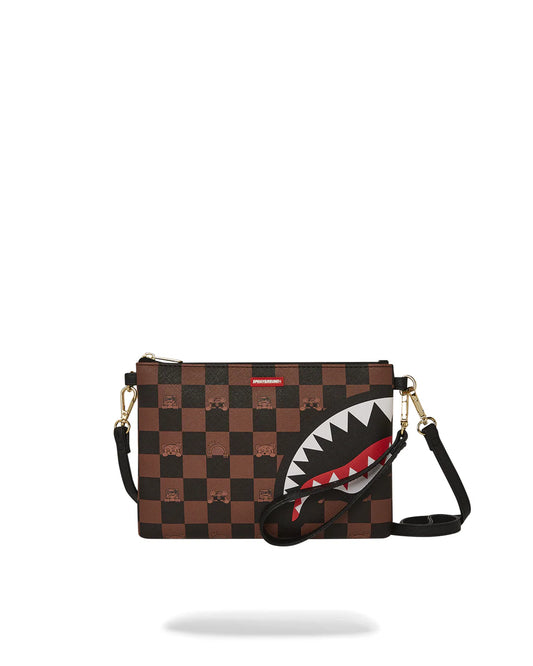 910B7509NSZ Peeking Charater Check Pouchette sprayground