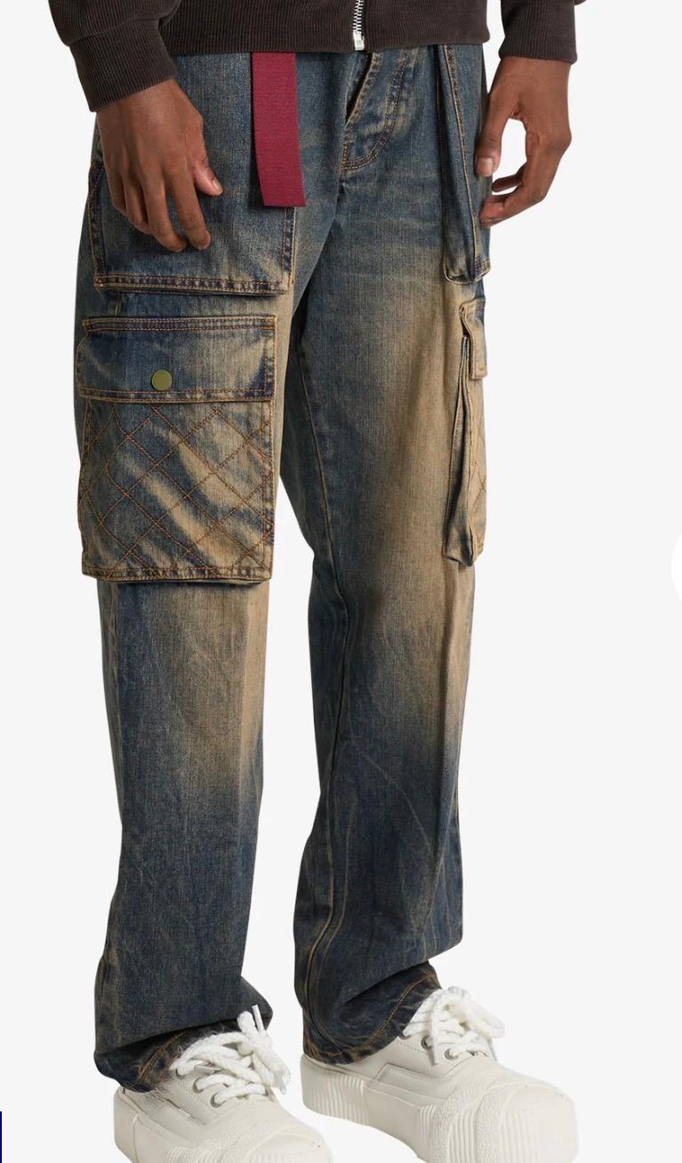 JEANS CARGO LAVAGGIO TEA