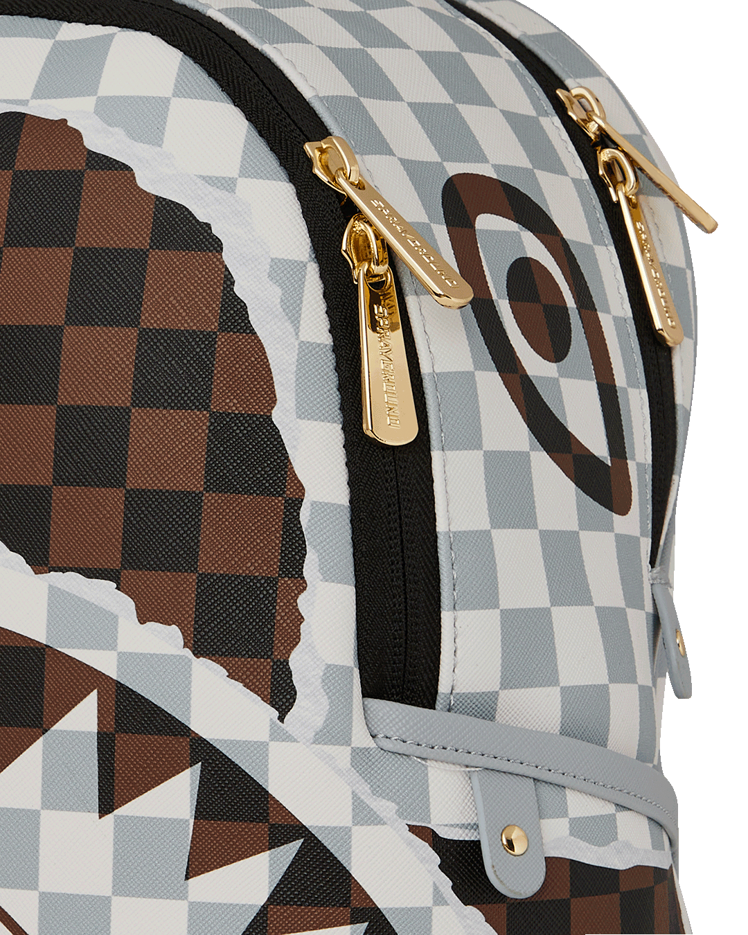 CREAM BROWN TEAR CHECK SAVAGE BACKPACK