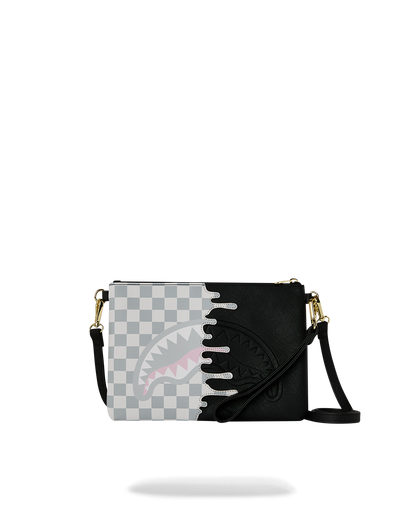 CREAM CHECK UNFINISHED SHARK CROSSBODY POUCHETTE