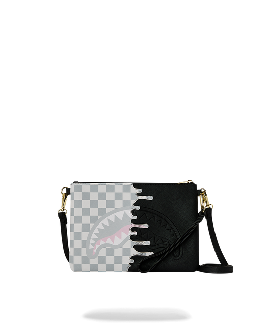 CREAM CHECK UNFINISHED SHARK CROSSBODY POUCHETTE