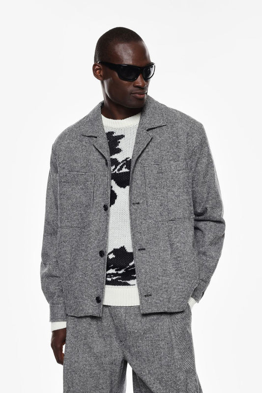 Giacca camicia pied de poulle