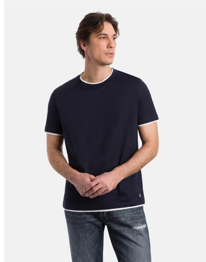 T-SHIRT COTONE CON PROFILI IN CONTRASTO